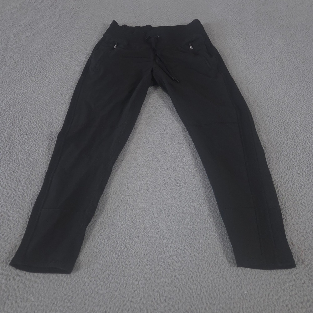 Kirkland Signature Pants Womens Small Active Tapered Leg Ribbed Trim Zip Pockets